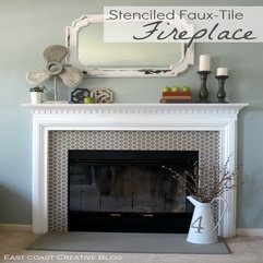Stenciled Faux Tile Fireplace Tutorial East Coast Creative Blog - Karbonix